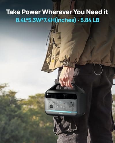 Solar Generator with Panels Included - Portable Power Station 300W with 30W Solar Panel, 192Wh(60000mAh) LiFePO4 Battery, Power Bank 8-Port Design w/2 AC Outlets for Home,Laptop, RV,Hurricane,Camping - Thumbnail 6