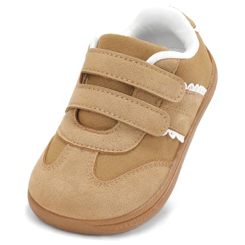 STEP QUEEN Toddler Girl Shoe Baby First Walking Tennis Sneakers Zero Drop Non Slip Shoes Outdoor Activities School Brown Toddler 6 - Image 1