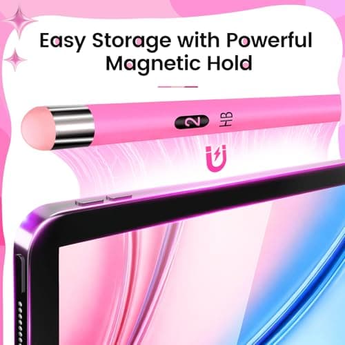 Pencil for Apple iPad 2025-2018 Stylus Pen for Mini 5/6, iPad 6/7/8/9/10/A16, Air 3/4/5/6/7, iPad Pro11/12.9"/13" 2B Pencils Appearance Magnetic Pen with Palm Rejection Tilt Sensitivity - Thumbnail 4
