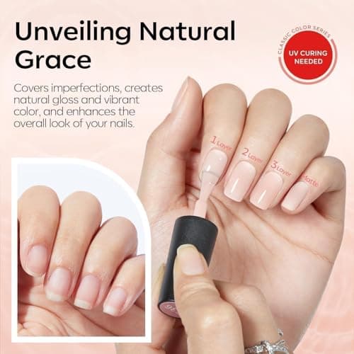 modelones Red Heart Gel Nail Polish, 2Pcs 15ML Red Jelly Nude Spring Gel Polish Set Soak Off Nail Lamp U V LED Cured for Classic French Nail Art Design Valentine's Day Gift for Women - Thumbnail 5