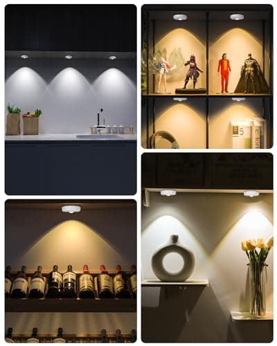 WILLED Rechargeable Puck Lights with Remote Control, 3 Color Temperatures and Timing Function, Dimmable Tap Light, Stick on Under Cabinet Lights, LED Puck Lights for Kitchen, Closet and Shelf(6 Pack) - Thumbnail 6