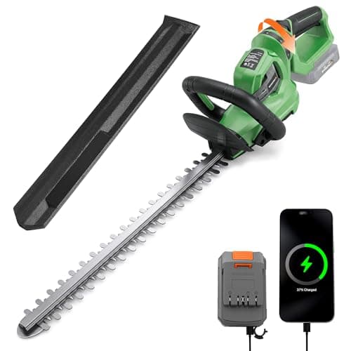 WORKPROX 20V Cordless Hedge Trimmer with 180° Rotatable Handle, 18'' Dual-Action Blade & 2.0Ah Battery, 5/8" Cutting Capacity, Safety Lock, Lightweight Shrub Trimmer for Garden Yard