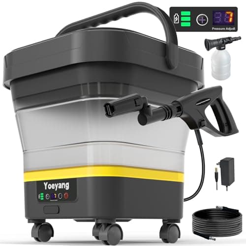 Portable Cordless Pressure Washer with Tank: 1200 PSI Foldable Power Washer – 3.4 Gal Tank, 7-Level Adjustable Sprayer & 360° Nozzle – Compact Electric Cleaner for Car, Garden, Patio, Camping - Image 1