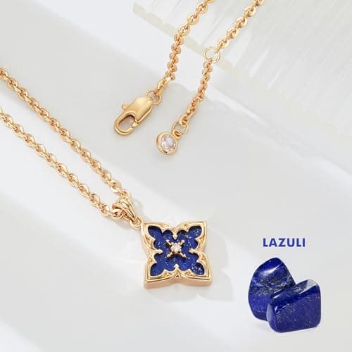 LOYATA Gold Clover Necklace for Women 14K Gold Plated Cubic Zirconia Four Leaf Clover Necklace Lucky Charm Dainty Simple Gold Pendant Necklace for Women Jewelry - Thumbnail 5