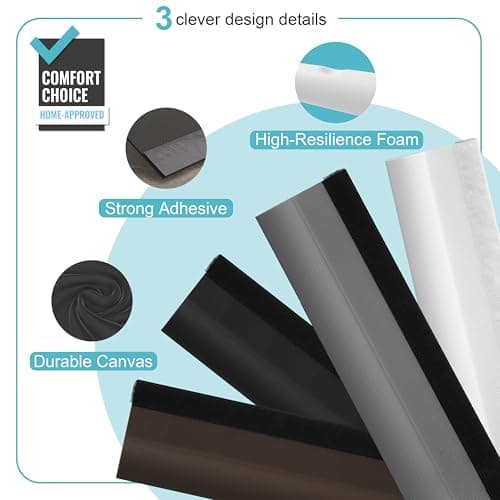 Door Draft Stopper Bottom One Sided Door Draft Blockers，37" Cutable Under Door Draft Blocker Insulator Door Sweep Weather Stripping Soundproof，Fits for Interior／Exterior Doors，1 Pack,Brown - Thumbnail 4