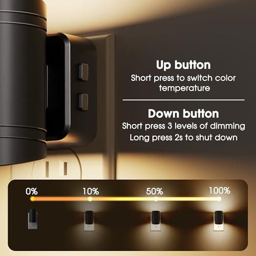 Briignite Night Lights Plug into Wall, 3CCT Modern LED Night Light Plug in, Dusk to Dawn Sensor, 3000KĀ0Kŀ0K Change Nightlight,Dimmable NightLight for Hallway, Bedroom, Stairway, 2 Pack - Thumbnail 3