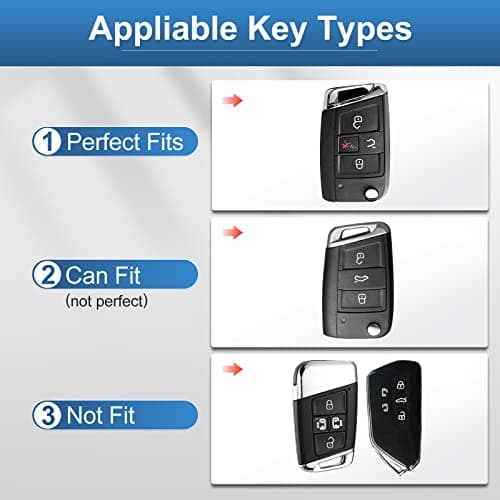 RUABIBAN Key Fob Cover Compatible with VW VolksWagen, Soft TPU Key Case Protection Shell Fit for Volks-wagen Tiguan Golf Jetta Polo Atlas Skoda Smart Key - Thumbnail 2
