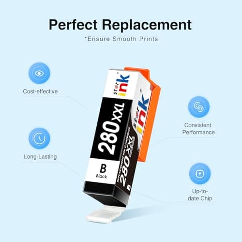 Starink Compatible with PGI-280xxl Black Ink Cartridges Replacement for Canon 280 XL pgbk Black Ink Cartridges Work for Pixma TR8620a TR8520 TR8620 TR7520 TR8500 TR8600 TS9120 Printer(3 PGBK) - Thumbnail 4