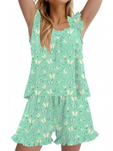 StunShow Cute Pajama Sets for Women Pajamas Bride Getting Ready Outfits Pj Set Cute Pj Sets Woman Pajama Sets for Women 2 Piece Bride Outfits Butterfly S - Thumbnail 2