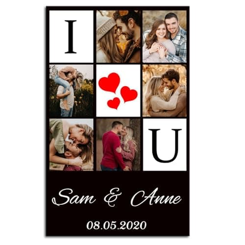 ZHIYYHAO Customize 6 Picture Collage Canvas Wall Art Personalized Multi Pictures Prints to Canvas Wall Art for Kids Family Lover Wedding Anniversary (CF-15, 30.00L X20.00W'') - Image 1