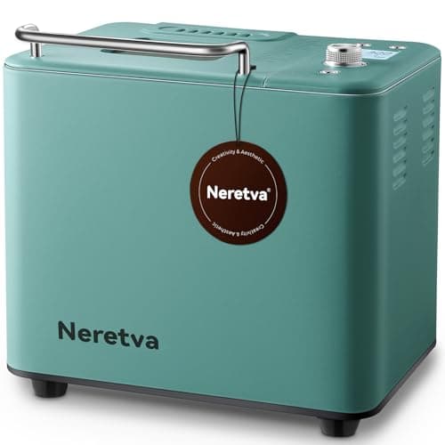 Neretva Bread Maker, 20-IN-1 2LB Bread Machine Dual Heater Bread Maker Machine Automatic with Nonstick Ceramic Pan, 15H Timer & 1H Keep Warm Set, Low Noise, Stainless Steel Breadmaker Recipe-Green - Image 1