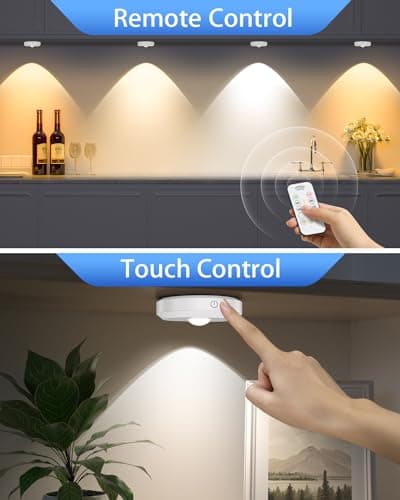WILLED Rechargeable Puck Lights with Remote Control, 3 Color Temperatures and Timing Function, Dimmable Tap Light, Stick on Under Cabinet Lights, LED Puck Lights for Kitchen, Closet and Shelf(6 Pack) - Thumbnail 3