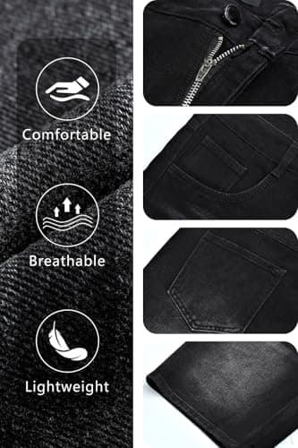 Heyfanee Mens Baggy Jean Shorts, Jorts Men Casual Denim Shorts for Men Black 34 - Thumbnail 6