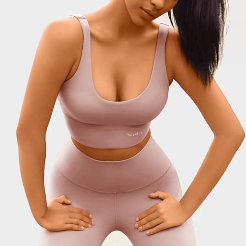 BaseTry High Impact Sports Bra for Women - Padded Seamless Support Bra for Yoga Gym Workout Fitness -Criss Cross Back High Support Running Bra (US, Alpha, XX-Large, Regular, Regular, PinkRedBlack) - Thumbnail 2