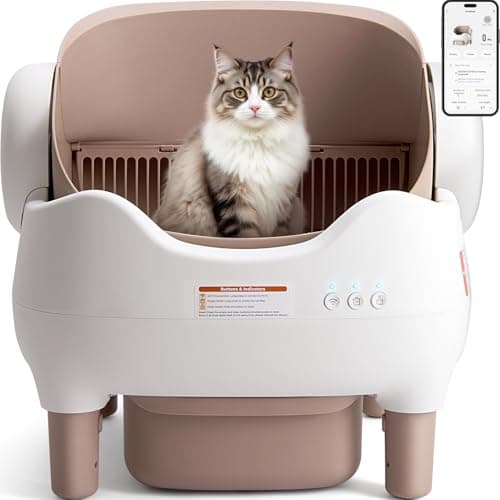 KITPLUS Self Cleaning Litter Box, Automatic Cat Litter Box with APP Control, Odor-Free Waste Disposal Includes Trash Bags, Large Waste Bin, Open-Top, for Multiple Cats - Image 1