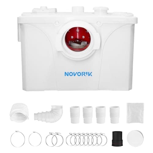 NOVORIK 700W Macerator Pump, Macerating Toilet System Pump, Sink Pump for Basement Upflush System Kitchen, Sink, Shower, Bathtub, Laundry Waste Water Disposal (700W) - Image 1