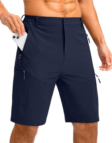 Pudolla Men's Hiking Shorts 11" Lightweight Cargo Work Shorts for Men Summer Travel Golf Casual Outdoor with 5 Pockets(Navy XX-Large) - Image 1