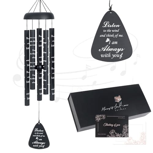 Sympathy Wind Chimes for Outside, Memorial Windchimes for Loss of Loved One Like in Memory of Mother Father Mom Dad, Bereavement Gifts Ideal for Funeral Condolence Remembrance, Outdoor Use - Image 1