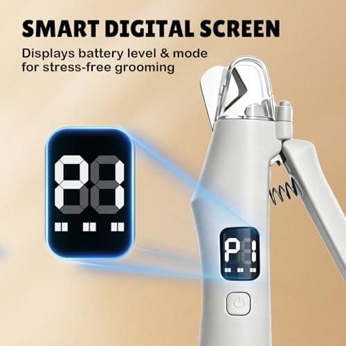 2-in-1 Dog Nail Clippers and Grinder with LCD Battery Display - Professional Cat Claw Trimmer with Built-in Safety Light & Guard, Ultra Quiet Rechargeable Pet Claw Grooming Tool for Large & Small Pets - Thumbnail 4