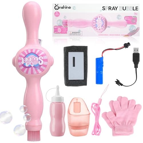 2026 New Fog Bubble Machine, Rechargeable Automatic Electric Smoke Bubble Machine, Magic Smoke Bubble Maker, Colorful Lights & Music, Bubble Fog Game for Parties, Summer, Beaches(Pink) - Image 1