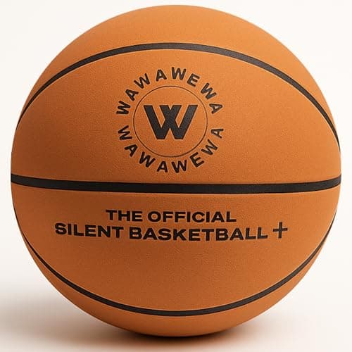 WAWAWEWA The Official Silent Basketball Size 7 (29.5") - Grooved Airless Indoor Basketball for Quiet Dribbling and Indoor Training - Real Feel PU Foam Ball