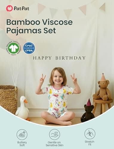 PATPAT Bamboo Viscose Pajama Sets for Toddler Boy & Girl Baby Kids, Soft Cool Short Summer Snug fit Pjs Sleepers for Birthday, Kitty Party, 2T - Thumbnail 2