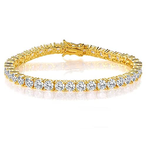 Gemsme 4mm Tennis Bracelets for Women - 4mm Round Cut Cubic Zirconia with 18K Gold Plated, Classic Diamond Tennis Bracelet for Women/Men,Size 8.5 inch - Image 1