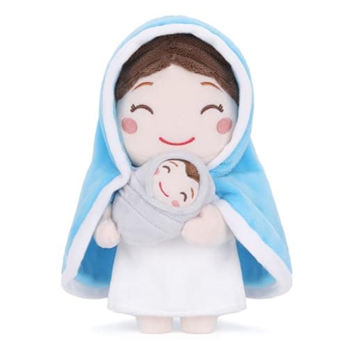 FunisFun Jesus Plush Virgin Mary Stuffed Animal Doll Ideal Gifts for Christian Church Religious Party Favors Christmas (Virgin Mary) - Image 1