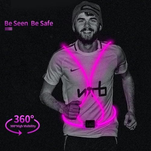 esonstyle LED Reflective Vest, Safety USB Rechargeable Running Vest for Men or Women, Three Light Modes, Waterproof LED Light Vest for Running, Cycling or Walking - Thumbnail 3