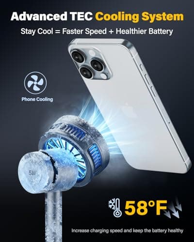 25W Fast Wireless Charger Stand for Apple MagSafe Charger, 3 in 1 Charging Station with TEC Cooling, QI2.2 Magnetic Wireless Charger for iPhone17/16/15/14/13/12, Apple Watch, AirPods, Gifts for Men - Thumbnail 5