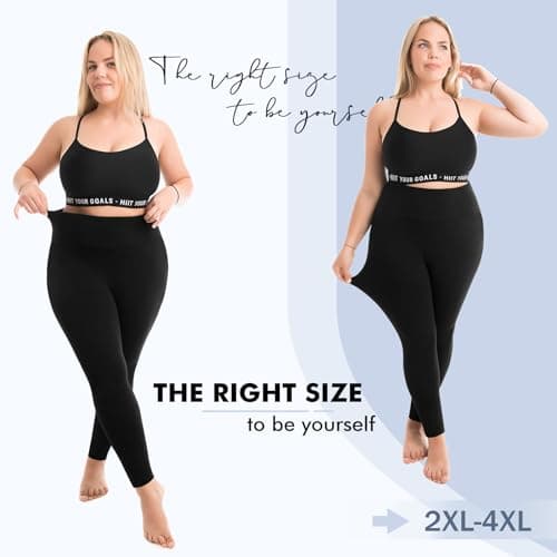 Leafigure Plus Size Leggings with Pockets for Women - High Waisted Buttery Soft Yoga Leggings for Workout Navy 3XL - Thumbnail 5