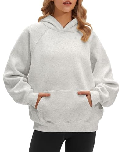 Stelle Women Hoodies Oversized Fleece Long Sleeve Comfy Casual Pullover Sweatshirts 2026 Winter Fall Outfits Light Heather Grey Medium - Image 1