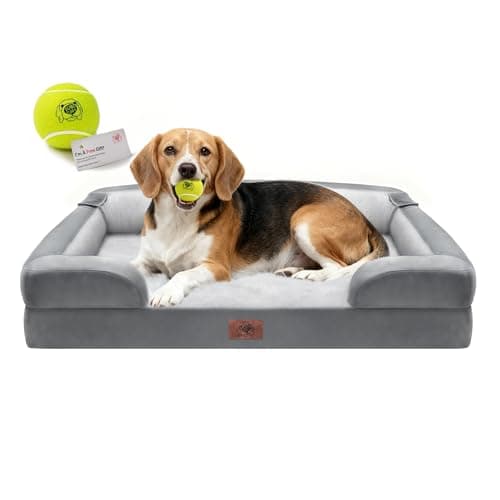 Orthopedic Dog Beds for Large Medium Dogs, Big Waterproof Memory Foam Pet Couch Bolster Bed with Removable Washable Cover, 36x27 Inch - Image 1