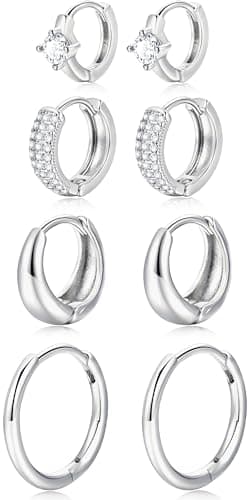 Small Gold Hoop Earrings Set for Women, 14K Gold Plated Lightweight Earrings Sets for Multiple Piercing, Hypoallergenic Huggie Hoops Earrings for Women Jewelry - Image 1