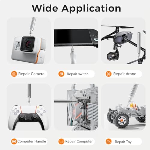 VMYTH 31 in 1 Precision Screwdriver Set, S2 Steel Magnetic Bits Mini Tool Kit with Transparent Case, Professional Repair Set for iPhone, Laptop, PC, Watch, Glasses & Electronics (Silver) - Thumbnail 4