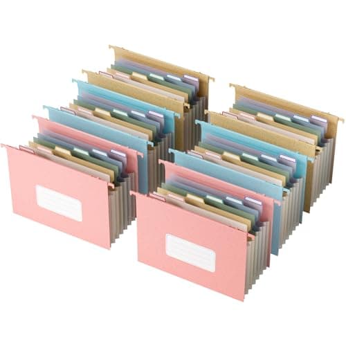 EcoStash Wheat Straw Expanding Hanging File Folders, 3 Color File Organizer, 1.2" Accordion Pockets, Large Capacity, Letter Size for Filing Cabinet, 100% BPA Free, Return to Nature, Healthy Living-6