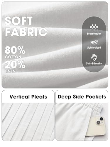 EXLURA Linen Sets for Women 2 Piece Sleeveless Pleated Babydoll Tops Casual Matching Short Set Summer Beach Vacation Outfits - Thumbnail 3