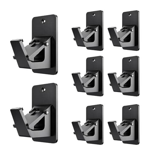 Adhesive No Drill Curtain Rod Brackets - Heavy Duty 30LB Holders for Bathroom Bedroom Kitchen, Universal Damage-Free Window Rod Hooks with Nail-Free Installation (8PC Black) - Image 1