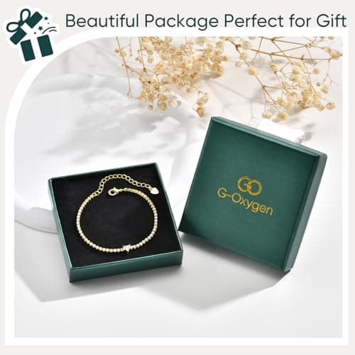 Gold Heart Tennis Bracelet for Women - 14K Gold Plated Heart Cubic Zirconia Link Bracelet, Adjustable Dainty Minimalist Design, Trendy Anniversary Birthday Valentine’s Day Jewelry Gift for Her Girfriend Daughter (Gold) - Thumbnail 6