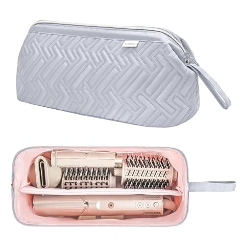 Leudes Hair Tools Travel Bag for Shark Flexstyle Carrying Case Portable Shark Hair Air Wrap Dryer Case Waterproof Dustproof Flat Curling Iron Travel Organizer (Light Gray)