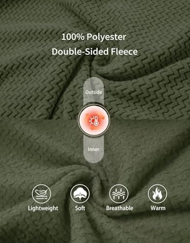 M MAELREG Fleece Hooded Jackets for Men Stretch Soft Warm Zip Up Hoodie with 5 Pockets for Outdoor Travel Golf - Thumbnail 4