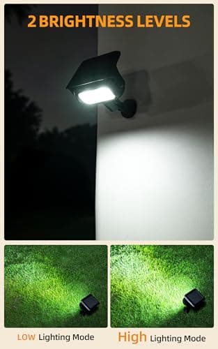ROSHWEY Solar Spot Lights Outdoor, Waterproof Spotlights with 2 Brightness Mode, Landscape Lighting Solar Lights for Garden, Yard, Pathway (Cool White, 4 Pack) - Thumbnail 4