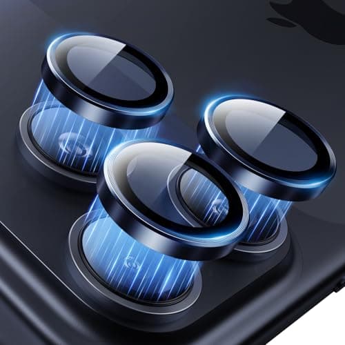 Hoerrye for iPhone 17 Pro Max/17 Pro Camera Lens Protector - [Top 9H+ Tempered Glass - 12FT Military Grade] HD Invisible Fit Camera Screen Protector Cover Accessories Case Friendly,Deep Blue - Image 1