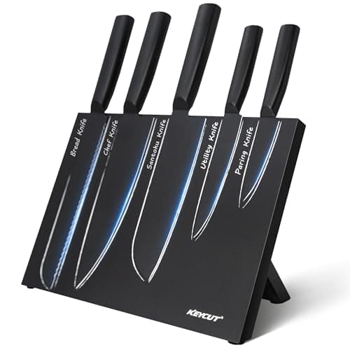 Kitchen Knife Set, 6 Pieces Knife Set with Magnetic Knife Block, High-Grade 5CR Stainless Steel Chef Knives Sets with Block, Professional Chef's Knife Set - Image 1