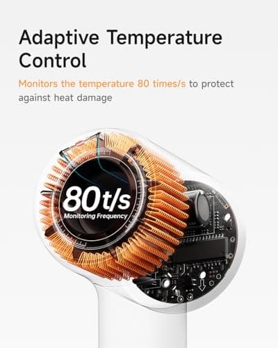 Laifen Hair Dryer SE 2, 200 Million Negative Ionic Blow Dryer with Child Mode and 108,000 RPM Brushless Motor, 1400W Powerful Fast Drying High-Speed Low Noise Hairdryer with Magnetic Attachments - Thumbnail 5