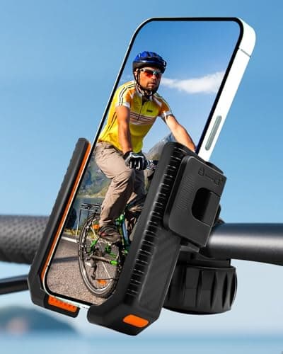 SINOTATO Bike Phone Holder, Bicycle Phone Mount Handlebar Motorcycle Phone Mount 3S Quick Install Bicycle Scooter Phone Clip, for iPhone 16 Pro Max, 15 14 13, Galaxy S25 Ultra, 4.5-7" Phones - Image 1