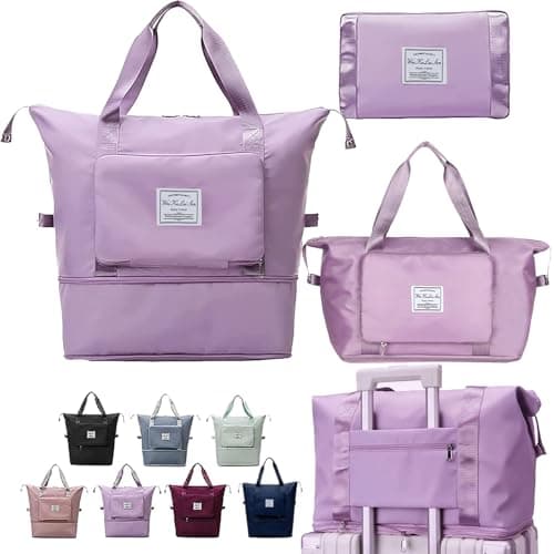 AYWVRBST Extra Large Capacity Foldable Travel Bag,Gift,Dry and Wet Separation Multifunctional Sports Shoulder Bag (Lavender, Extra Large) - Image 1