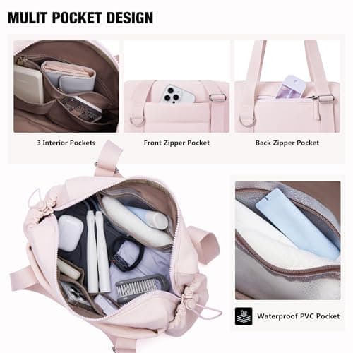 ROULENS Small Gym Bag for Women 2 Set Mini Gym Duffle Bag with Wet Compartment and Coin Wallet, Gym Tote Bag for Workout/Sport/Travel - Thumbnail 3