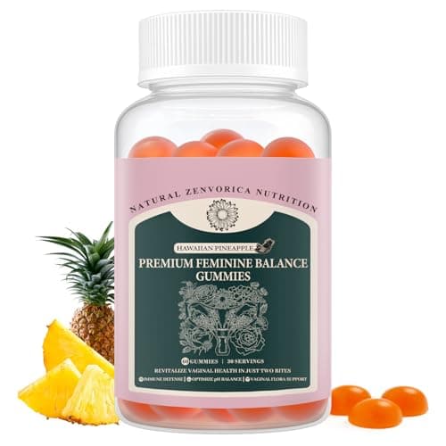 Zenvorica Premium Feminine Balance Gummies for Women - Hawaiian Pineapple pH Balance Probiotic Gummies for Odor and Flora Wellness, Immune Support, Vegan, 60 Count - Image 1