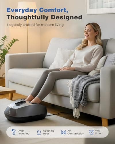 KING RELAX Shiatsu Foot Massager with Heat, 2026 Upgraded Deep Kneading & Squeeze Massage for Plantar Fasciitis, Modern Sculpted Design, Fits Up to Size 14, FSA Eligible HSA Store, Mothers Day Gifts - Thumbnail 2
